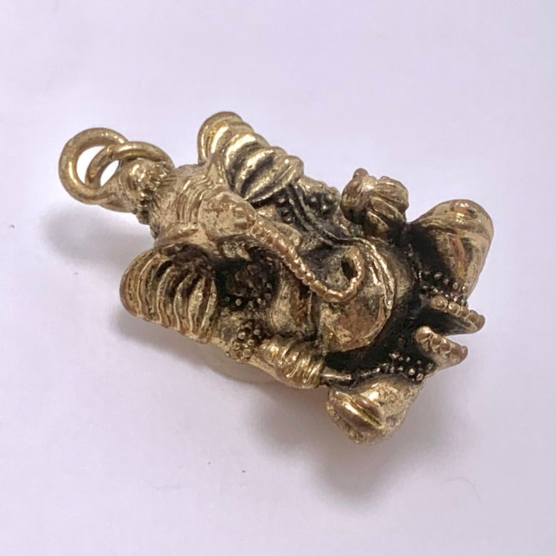 Seated Ganesh Charm, 20x32mm, Brass