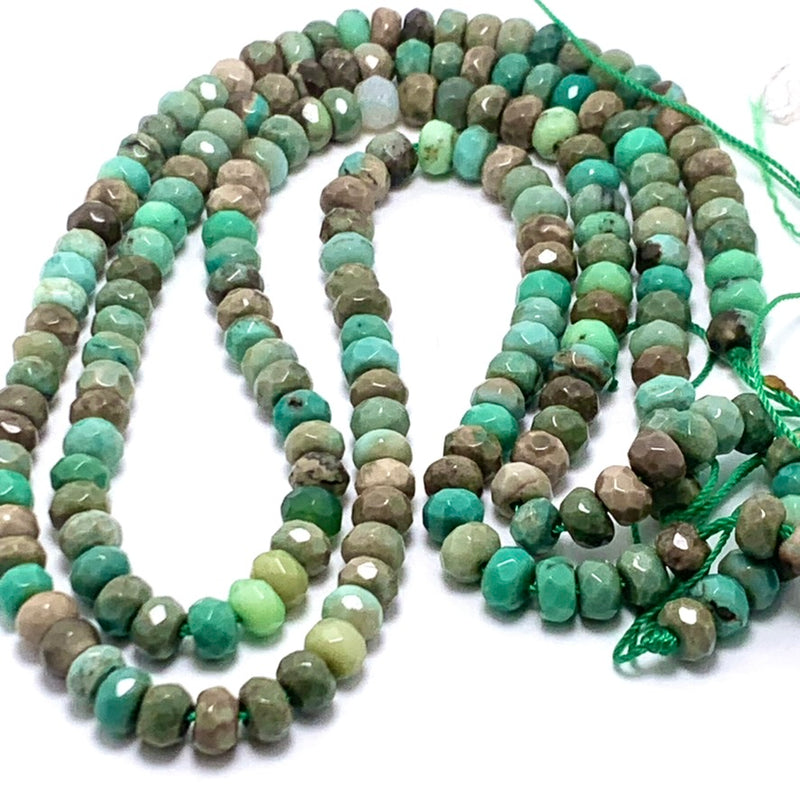 Chrysoprase Faceted 3x5mm Rondelle Gemstone Strand, $38