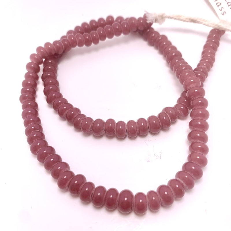 African Glass Rondelle Beads, 4x6mm Lilac