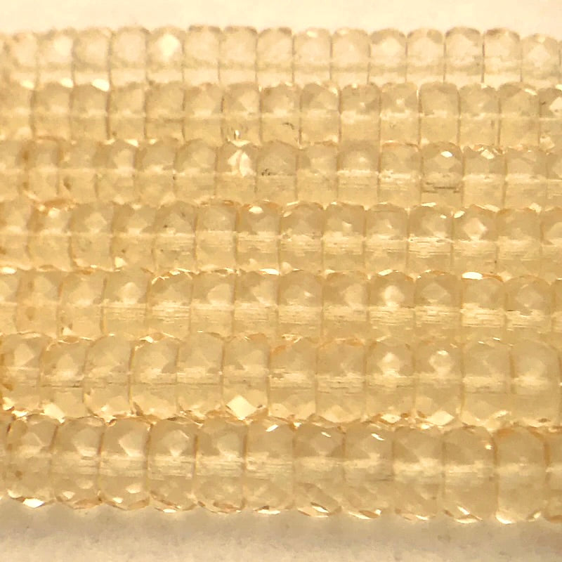 Faceted Rondelle Czech Glass Beads 3x6mm Citrine