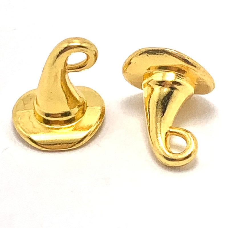 Witches Cap Charm, Gold Plated 12mm