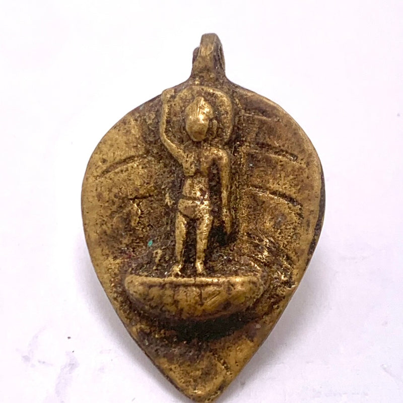 Two Sided Buddha Charm, 22x35mm, Brass