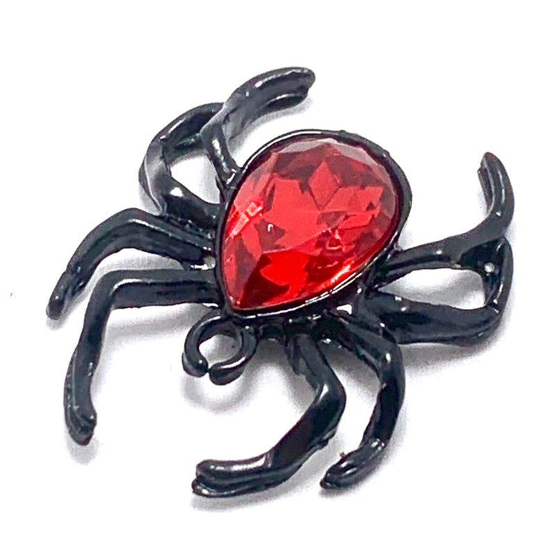 Creepy Gothic Spider Charm, Enameled 22mm