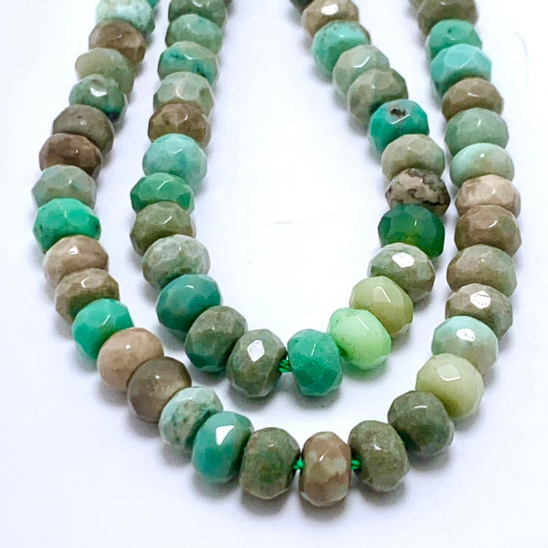 Chrysoprase Faceted 3x5mm Rondelle Gemstone Strand, $38