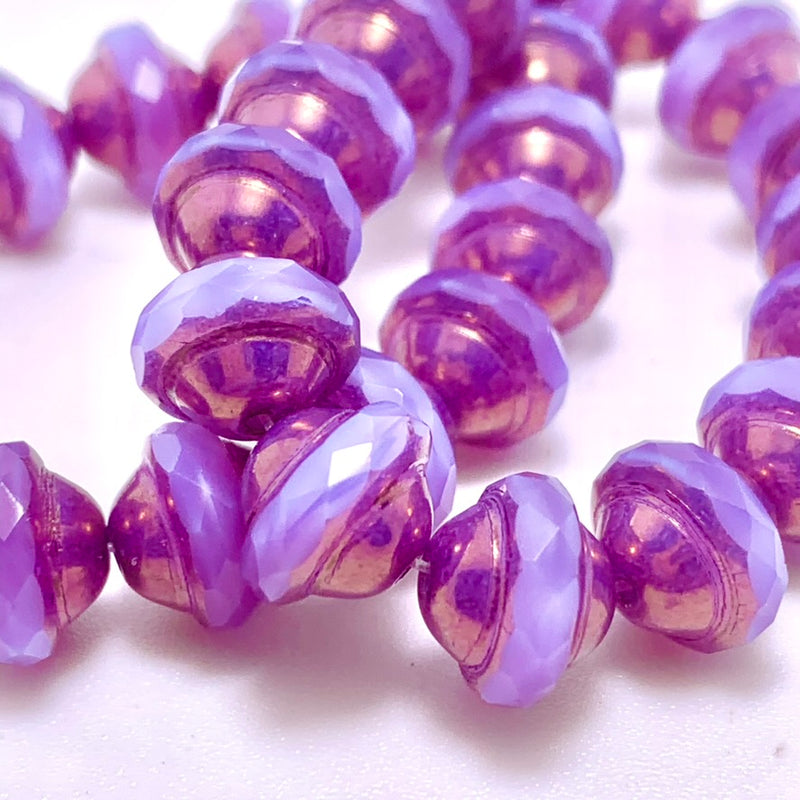 Saturn Czech Glass Beads, Thistle with Bronze Finish