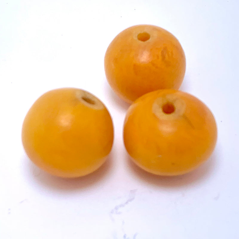 African Amber Beads, 18mm Honey Color, set of 3