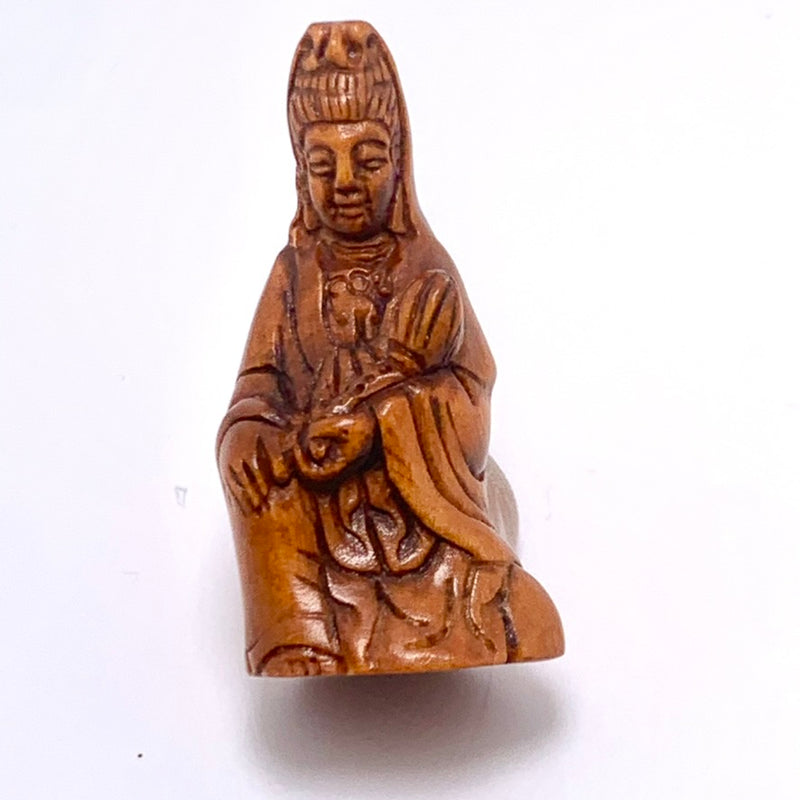 Quan Yin Ojime Bead, 16x32 mm