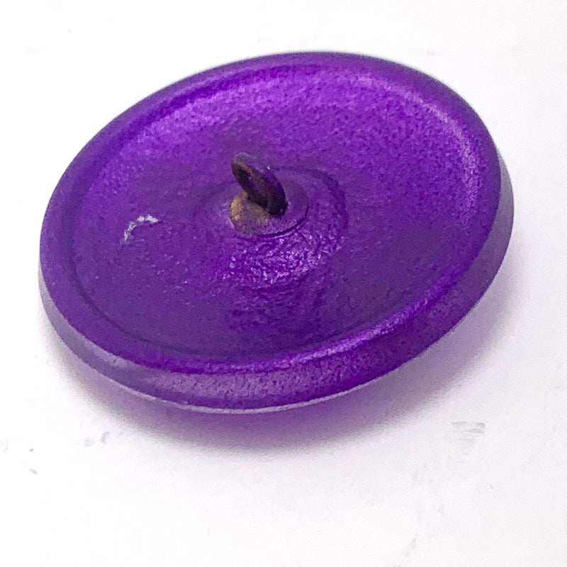 Dragonfly Czech Button 30mm Purple with Silver