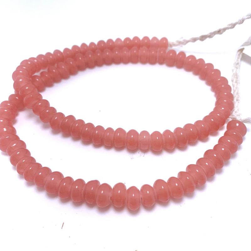 African Glass Rondelle Beads, 4x6mm Pink