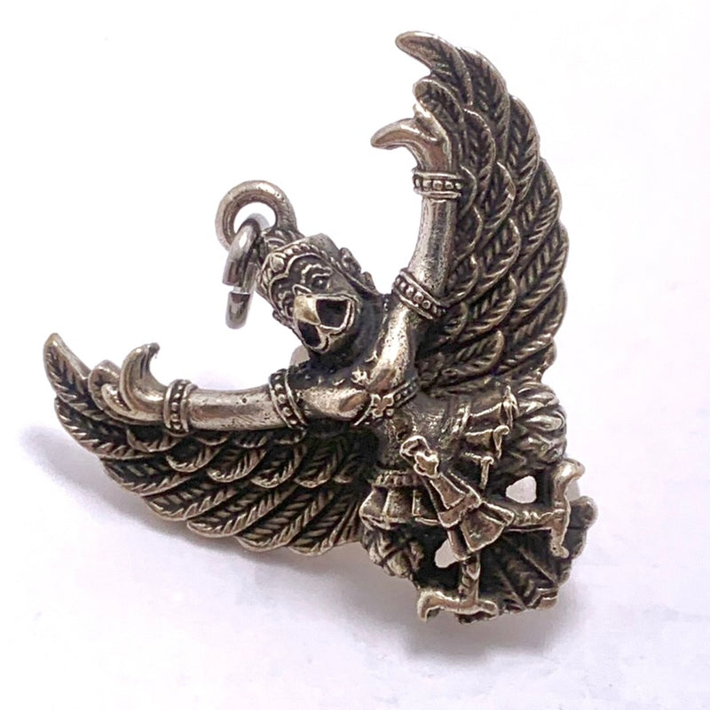 Garuda Pendant, 26x33mm, Brass Silver Plated