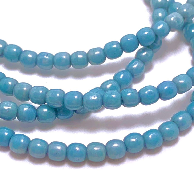 Druk Czech Glass Beads, 3mm Light Slate Blue