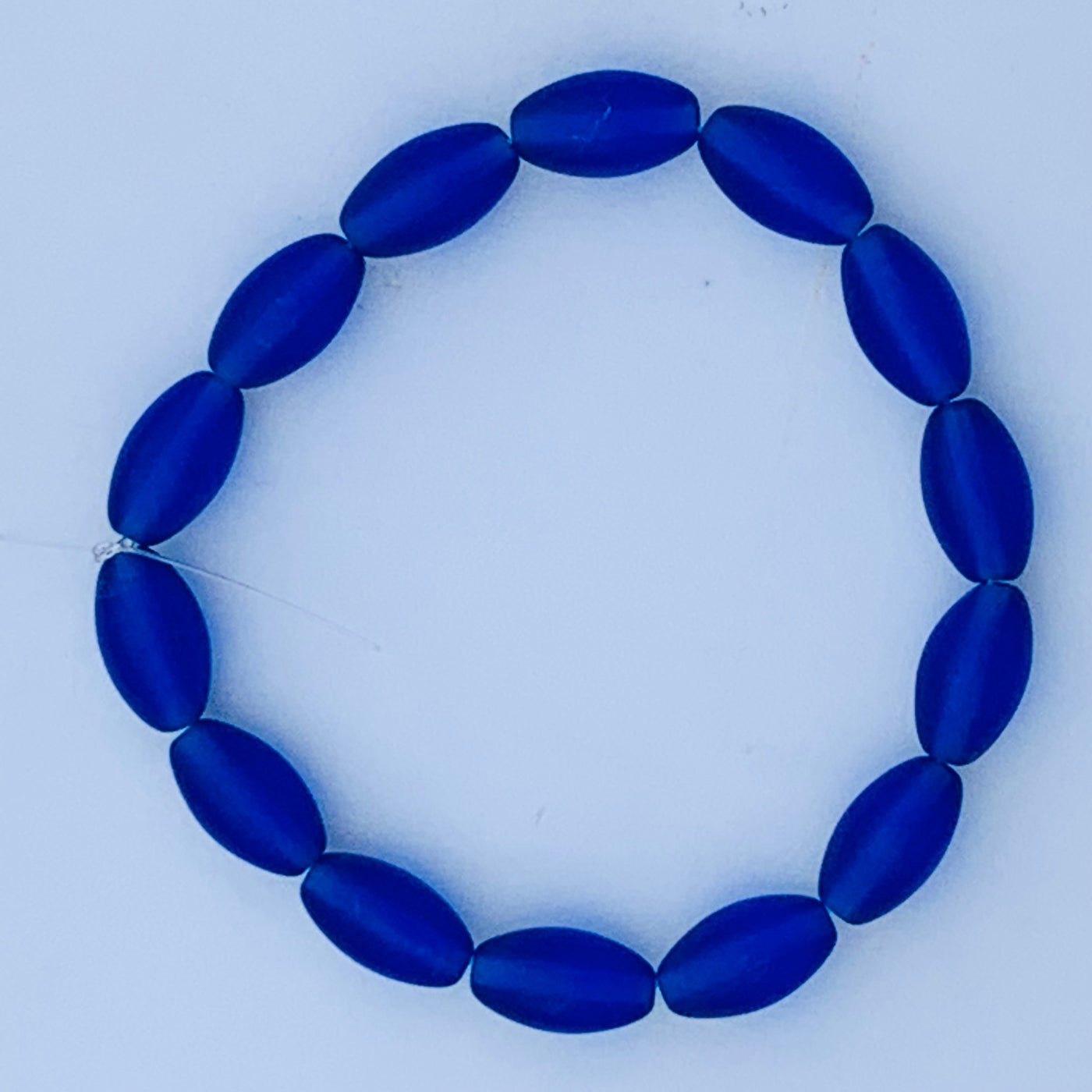 Blue Czech Glass Puffed Oval Beads – EOS Designs Studio
