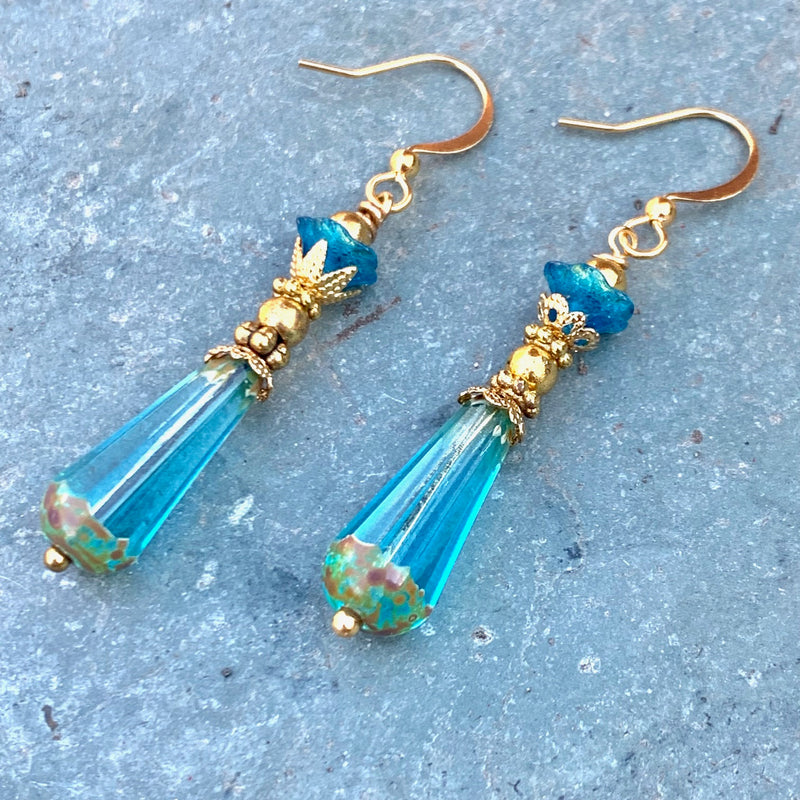 Vintage Style Earrings with Czech Glass Beads Sat 2/1/25