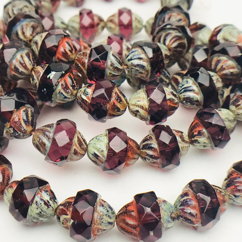 Druk Czech Glass Beads, Purple Opal, 4mm